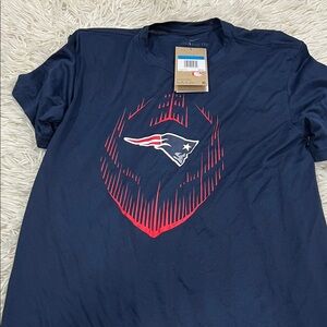 Nike New England Patriots T-Shirt Mens XL Blue Dri-Fit Short Sleeve Crew Neck